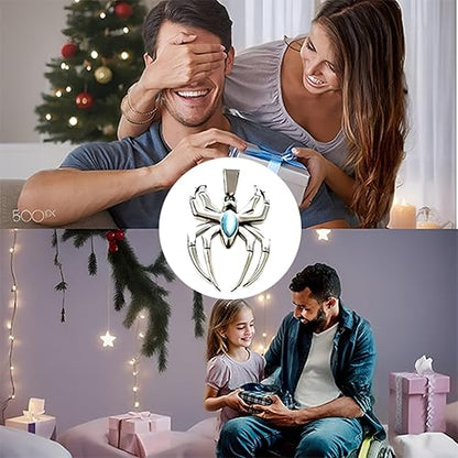 Spider Pendant Necklace Surgical Steel Superhero Spiderman Jewelry for Kids- Silver B - Image 4
