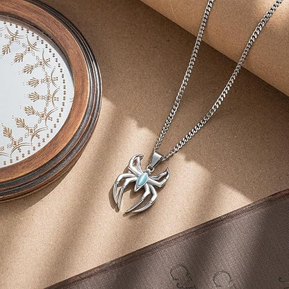 Spider Pendant Necklace Surgical Steel Superhero Spiderman Jewelry for Kids- Silver B - Image 5