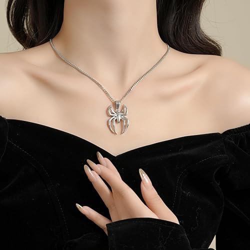Spider Pendant Necklace Surgical Steel Superhero Spiderman Jewelry for Kids- Silver B - Image 6