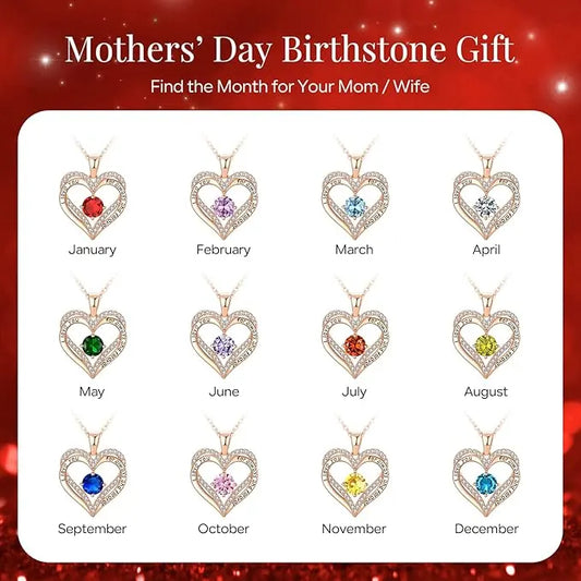 18K Rose Gold Necklaces for Women, 925 Sterling Silver Gifts for Mothers Day, Jewelry for Wife Mom Her Girlfriend, Birthstone Diamond Necklace for Birthday Anniversary, Heart Pendant Jewelry-JUL - Image 3