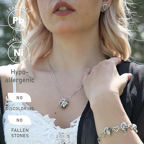 Infinity Love Heart Necklace, Birthstone Necklace for Women, Jewelry for Women with Healing Crystals, Allergy Free Pendant Necklace-13c-Protection-Crystal Black - Image 2