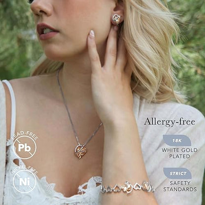 Infinity Love Heart Necklace, Birthstone Necklace for Women, Jewelry for Women with Healing Crystals, Allergy Free Pendant Necklace-16-Energy-Calcite Orange - Image 2