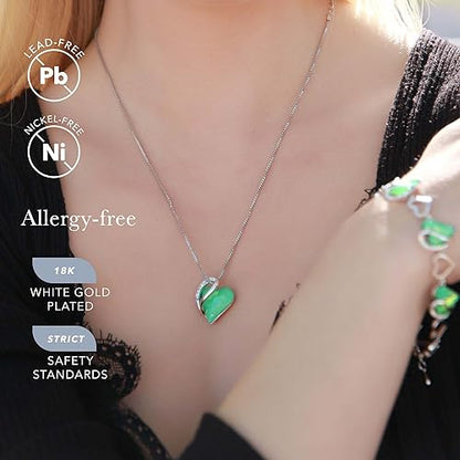 Infinity Love Heart Necklace, Birthstone Necklace for Women, Jewelry for Women with Healing Crystals, Allergy Free Pendant Necklace-17-Luck-Opal Green - Image 2