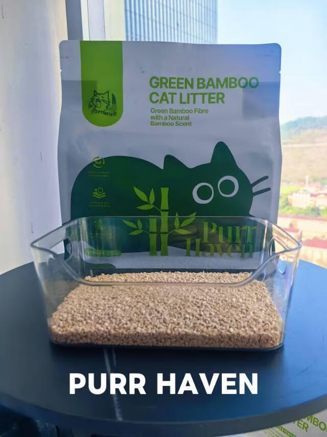 Purr Haven Green Bamboo Cat Litter | 1 Carton | 6 Packs Per Carton | 2.5kg Per Pack - Image 3