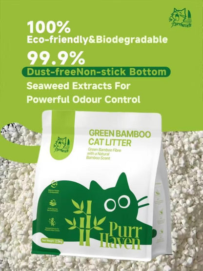 Purr Haven Green Bamboo Cat Litter | 1 Carton | 6 Packs Per Carton | 2.5kg Per Pack - Image 4