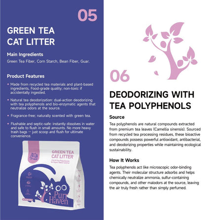 Purr Haven Green Tea Cat Litter | 10 Carton | 6 Packs Per Carton | 2.5kg Per Pack - Image 2