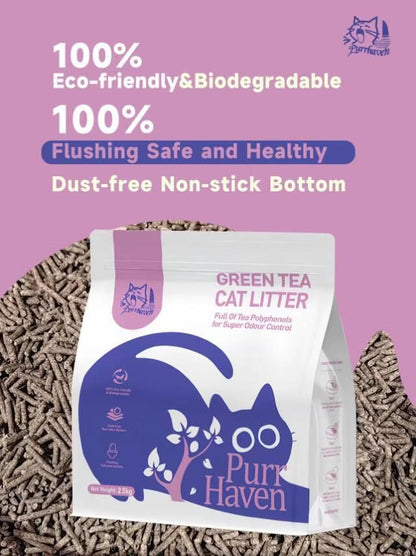 Purr Haven Green Tea Cat Litter | 10 Carton | 6 Packs Per Carton | 2.5kg Per Pack - Image 4