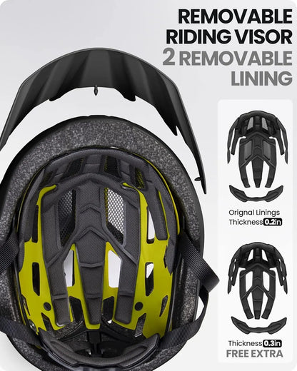 OutdoorMaster Bike Helmet Adult Men Women MIPS Certified Bicycle Helmet with Two Removable Liners & Ventilation Cycling Helmet for Mountain&Motorway-Carbon Black,Medium - Image 3
