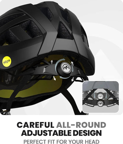 OutdoorMaster Bike Helmet Adult Men Women MIPS Certified Bicycle Helmet with Two Removable Liners & Ventilation Cycling Helmet for Mountain&Motorway-Carbon Black,Medium - Image 5