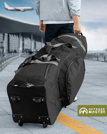 OutdoorMaster Padded Golf Club Travel Bag with Wheels, 900D Heavy Duty Oxford Waterproof -Alligators-Black - Image 7