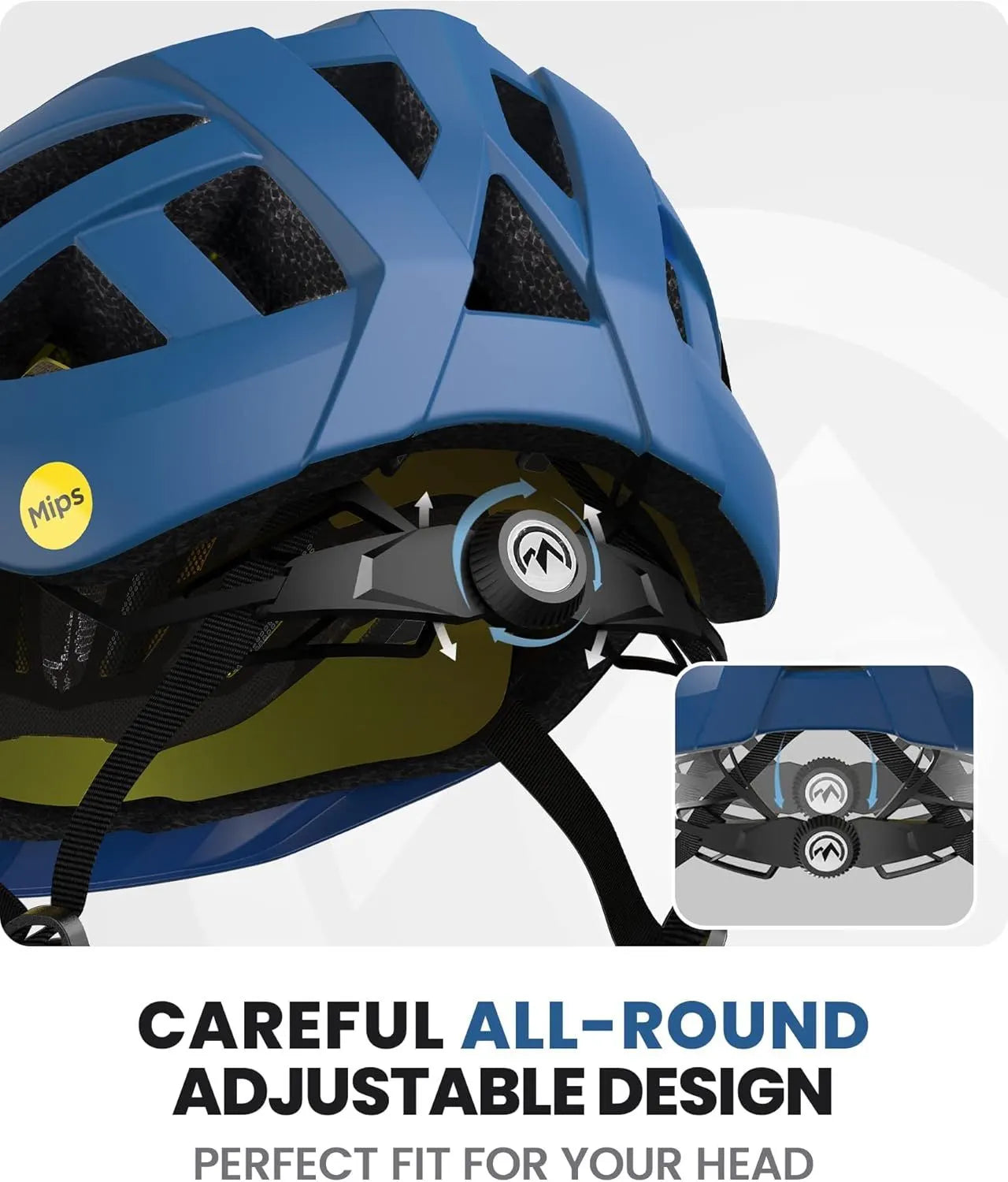 OutdoorMaster Bike Helmet Adult Men Women MIPS Certified Bicycle Helmet with Two Removable Liners & Ventilation Cycling Helmet for Mountain&Motorway-Ocean Blue,Medium - Image 5