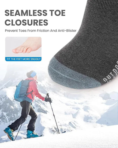 OutdoorMaster Ski Socks 3-Pack Merino Wool, Over The Calf Non-Slip Cuff for Men & Women - Image 5