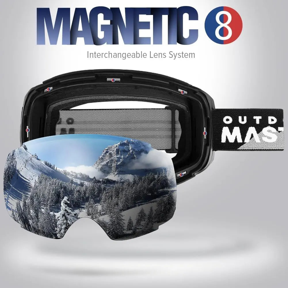 OutdoorMaster Ski Goggles PRO - Frameless, Interchangeable Lens 100% UV400 Protection Snow Goggles for Men & Women-01 VLT 10％-OM-2 - Image 2