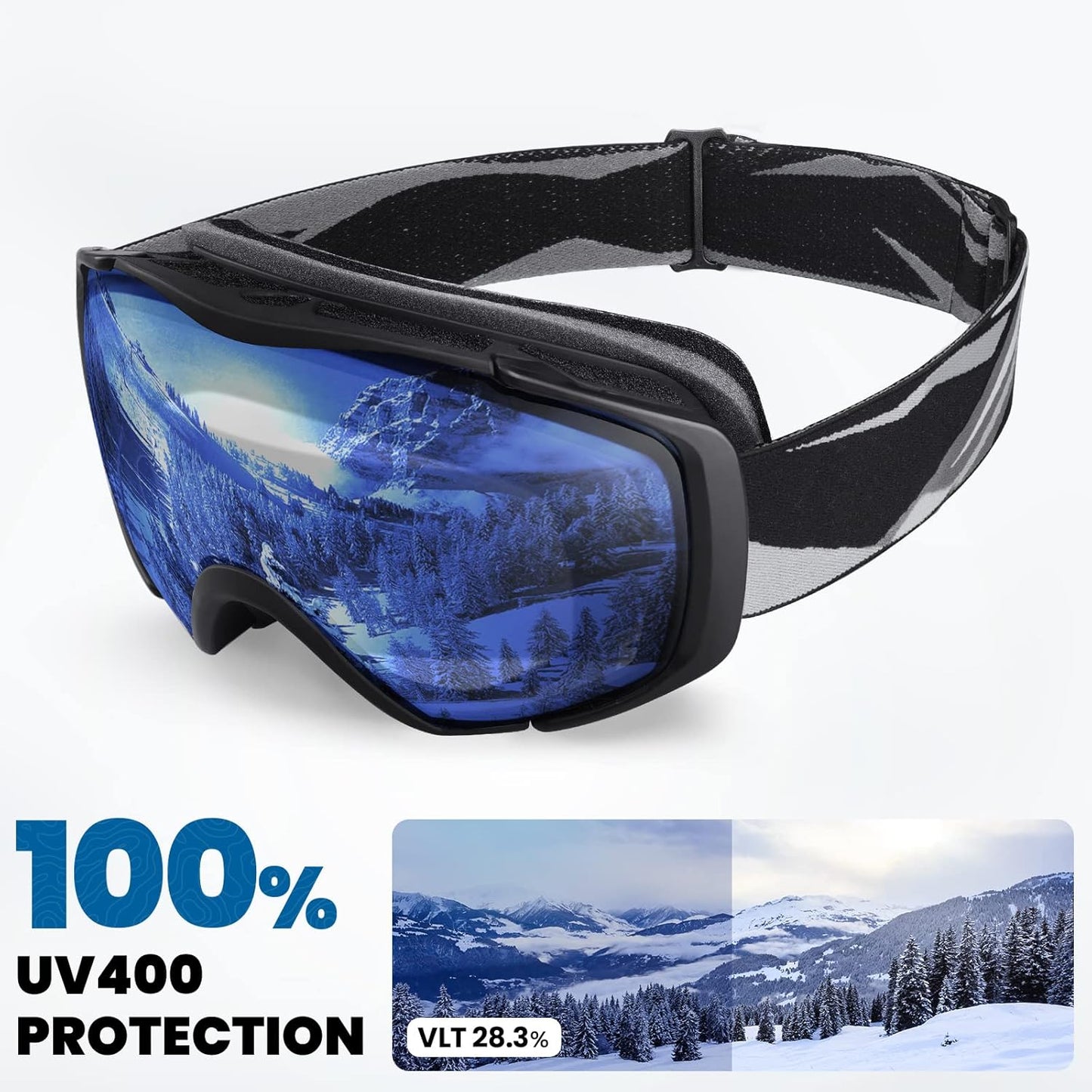 OutdoorMaster Ski Goggles with Cover Snowboard Snow Goggles OTG Anti-Fog -100% UV Protection-OM-18 - Image 4