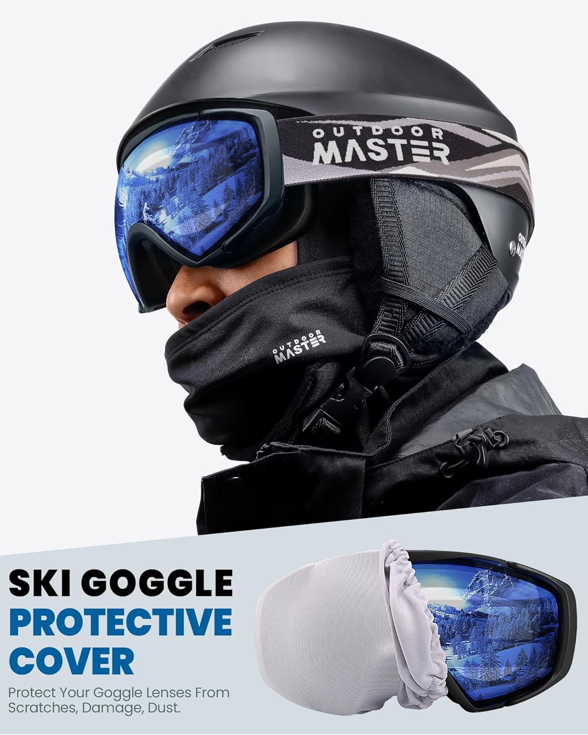OutdoorMaster Ski Goggles with Cover Snowboard Snow Goggles OTG Anti-Fog -100% UV Protection-OM-18 - Image 7