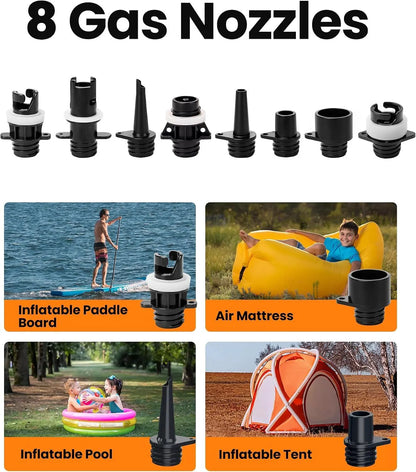 OutdoorMaster 20PSI High Pressure 88.8Wh Rechargeable SUP Air Pump Electric Shark 2S - Auto-Off & Deflation,12V DC & Type-C Input, for Inflatable Stand Up Paddle Boards, Boats - Image 7
