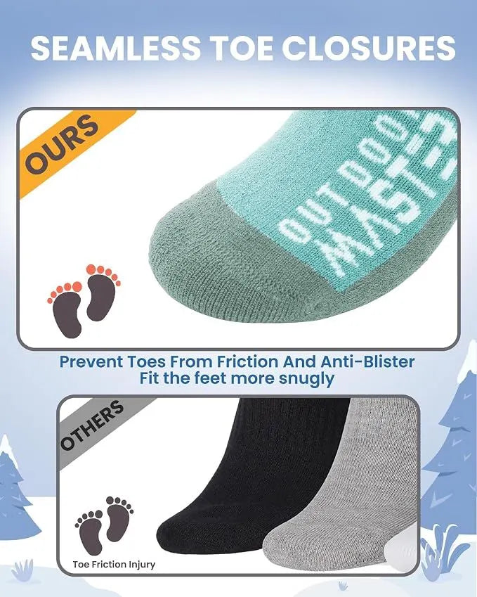 OutdoorMaster Merino Wool Ski Socks for Kids Boys & Girls Thermal Winter Warm Snowboarding Cold Weather-2 Pack,Small - Image 6