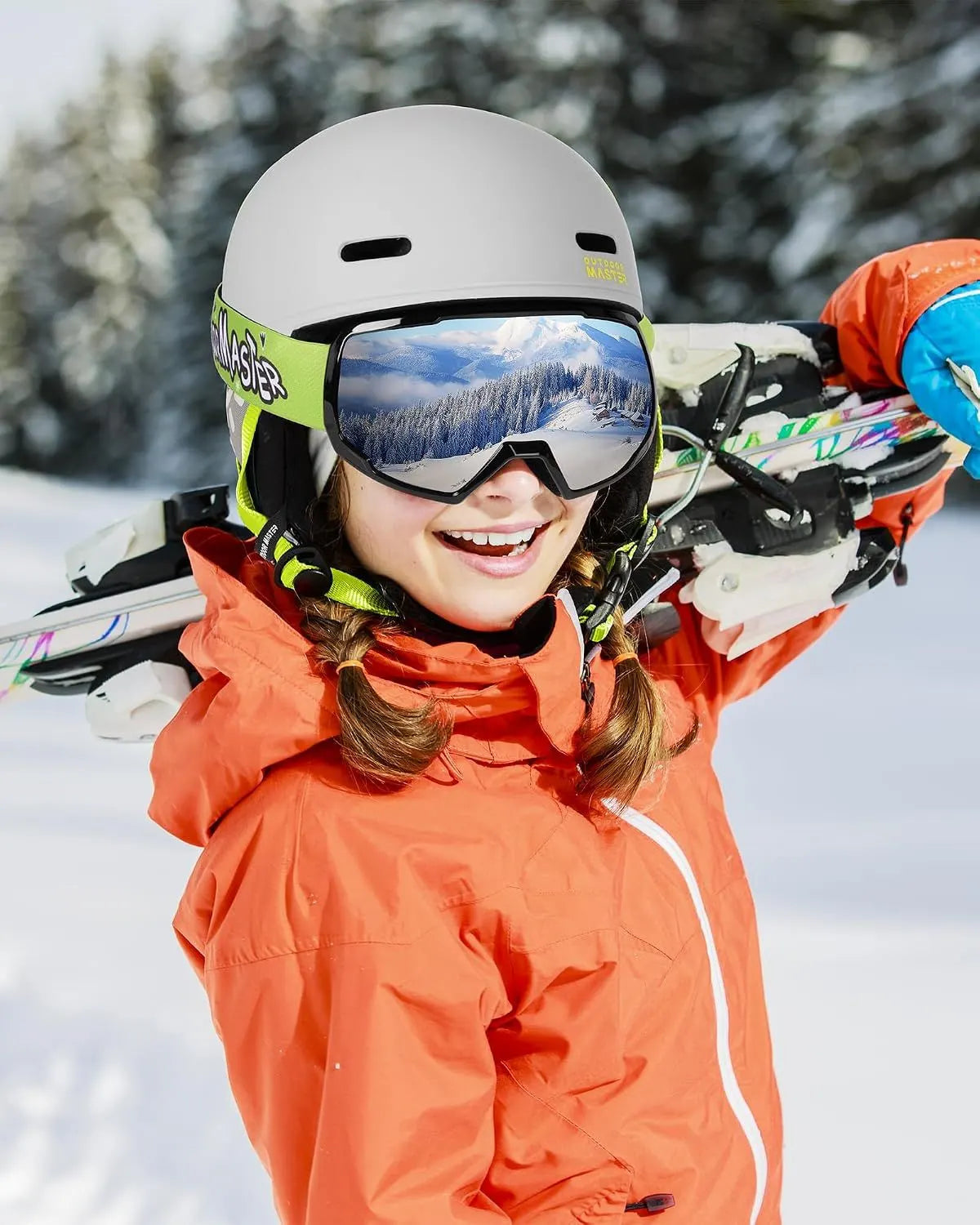 OutdoorMaster Kids Snowboarding Helmet for Boys & Girls - Durable PC Shell, EPS Foam & 12 Cooling Vents, Adjustable Dial Fit-Matte Grey,52-56cm Small - Image 6