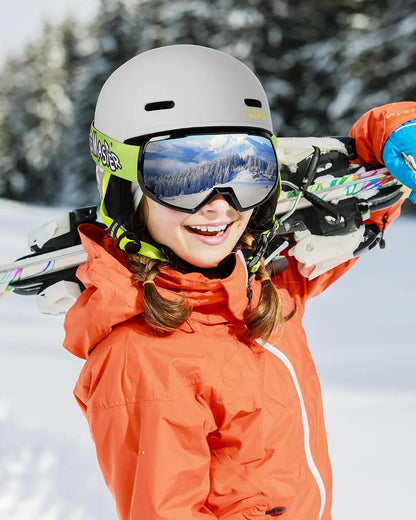OutdoorMaster Kids Snowboarding Helmet for Boys & Girls - Durable PC Shell, EPS Foam & 12 Cooling Vents, Adjustable Dial Fit-Matte Grey,52-56cm Small - Image 6