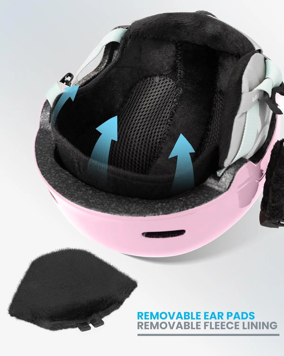 OutdoorMaster Children's Ski Helmet, Snowboard Helmet for Boys & Girls, Robust PC Shell & EPS Foam, 12 Ventilation Holes, Adjustable Snow Sports Helmet, Certified Snow Sports and Snowboard Helmet-Glossy Pink,48-52cm X-Small - Image 5