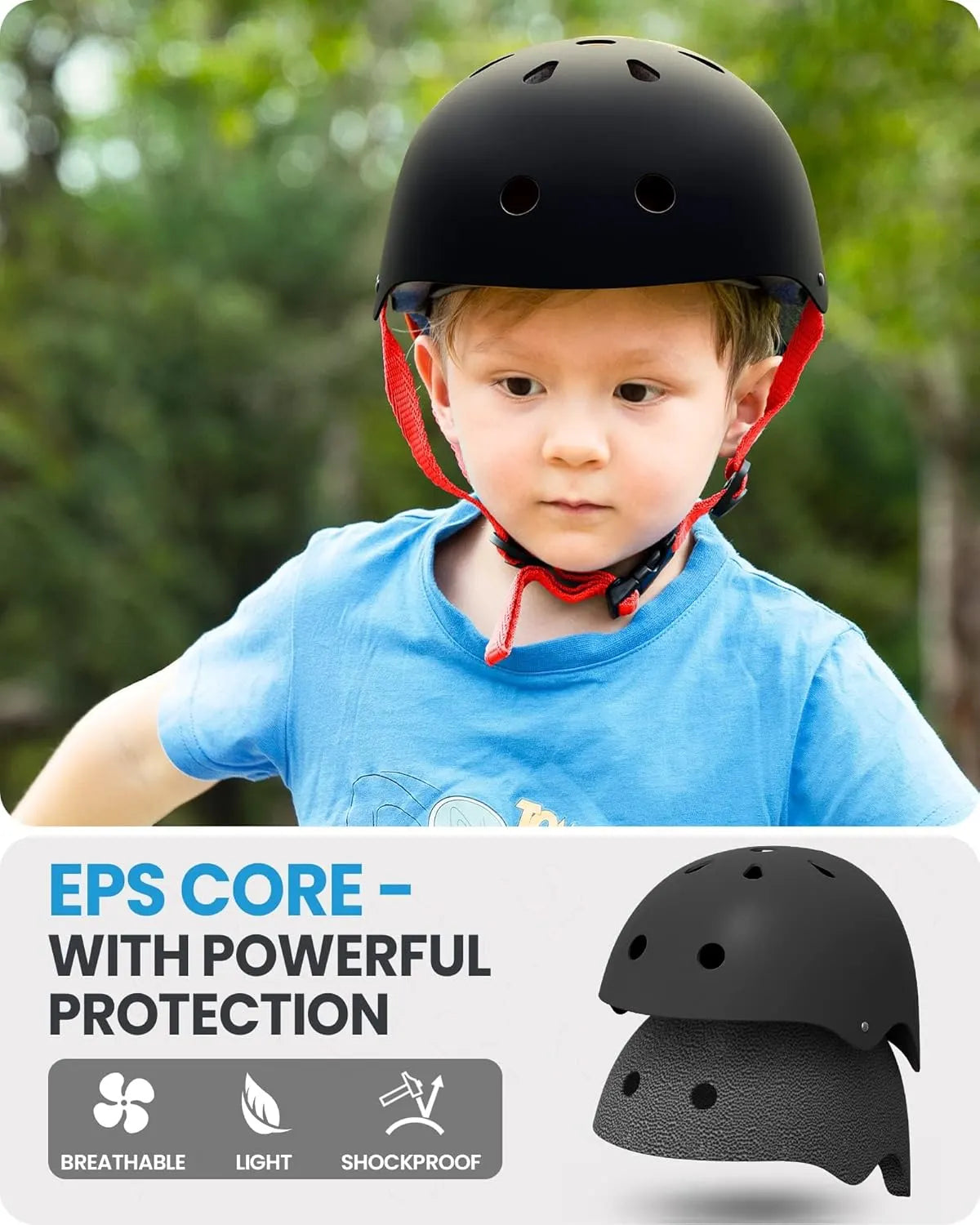 OutdoorMaster Youth & Kids Bike Helmet - Adjustable Multi-Sports Skateboard Helmet with Removable Liners for Balance Bike, Toddler Scooter, One Wheel Hoverboard-Black Red-Medium - Image 5