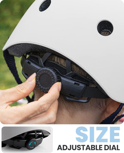 OutdoorMaster Youth & Kids Bike Helmet - Adjustable Multi-Sports Skateboard Helmet with Removable Liners for Balance Bike, Toddler Scooter, One Wheel Hoverboard-White-Small - Image 3