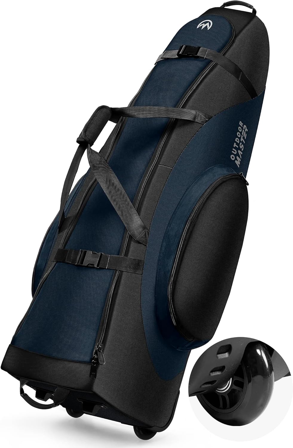 OutdoorMaster Padded Golf Club Travel Bag with Wheels, 900D Heavy Duty Oxford Waterproof -Alligators-Blue - Image 2