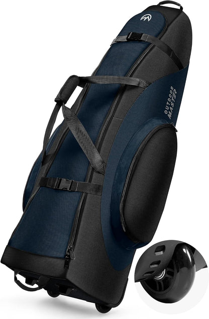 OutdoorMaster Padded Golf Club Travel Bag with Wheels, 900D Heavy Duty Oxford Waterproof -Alligators-Blue - Image 2