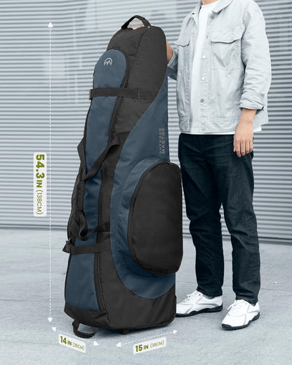 OutdoorMaster Padded Golf Club Travel Bag with Wheels, 900D Heavy Duty Oxford Waterproof -Alligators-Blue - Image 6