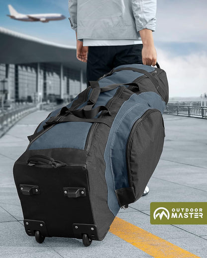 OutdoorMaster Padded Golf Club Travel Bag with Wheels, 900D Heavy Duty Oxford Waterproof -Alligators-Blue - Image 7