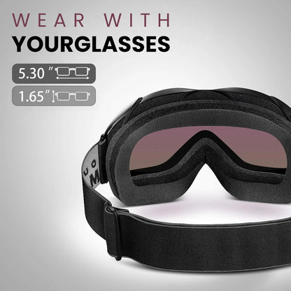 OutdoorMaster OTG Ski Goggles - Over Glasses Ski/Snowboard Goggles for Men, Women & Youth - 100% UV Protection-OM-5 - Image 3