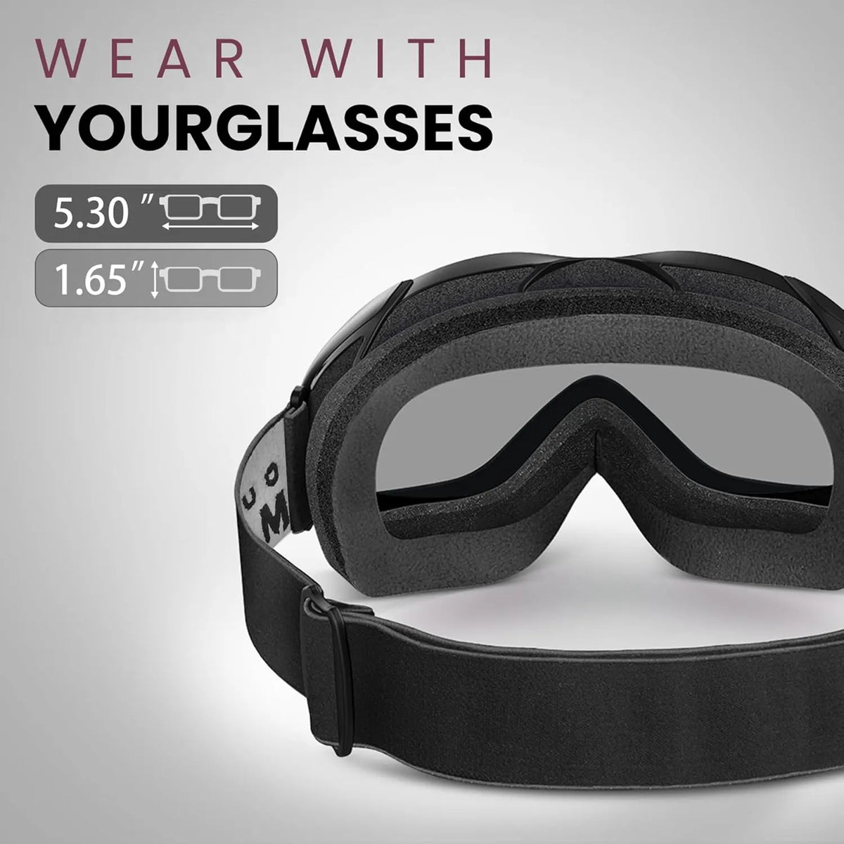 OutdoorMaster OTG Ski Goggles - Over Glasses Ski/Snowboard Goggles for Men, Women & Youth - 100% UV Protection-OM-5 - Image 3