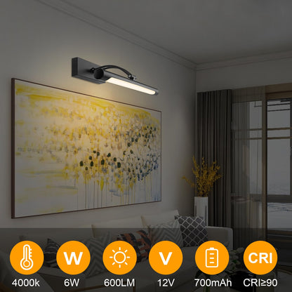 Hardwired Picture Light for Wall Black,14 inch Night Light LED Wall Sconces for Pictures,Dart Board Lights Wall Lights for Dartboard Mirror Frame Gallery - Image 3