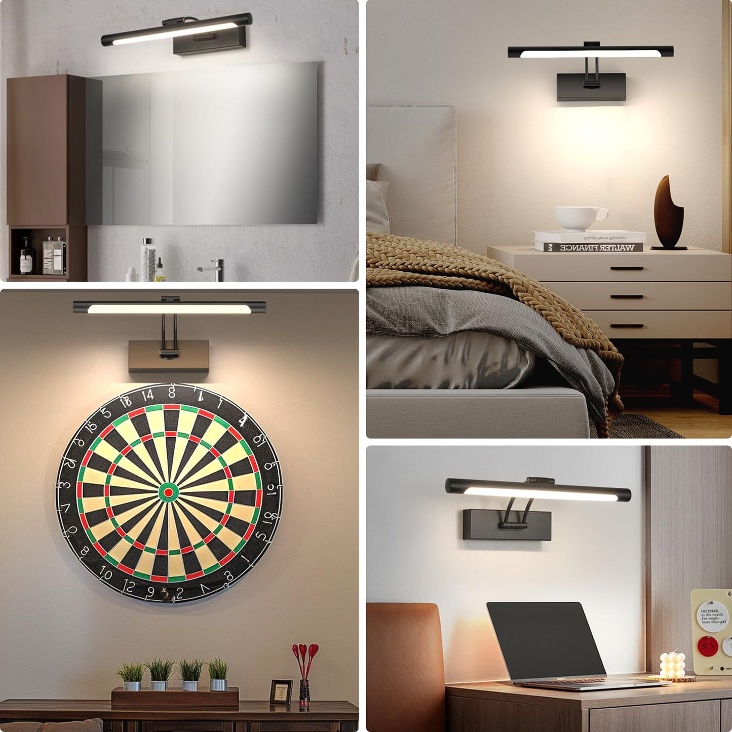 Hardwired Picture Light for Wall Black,14 inch Night Light LED Wall Sconces for Pictures,Dart Board Lights Wall Lights for Dartboard Mirror Frame Gallery - Image 7