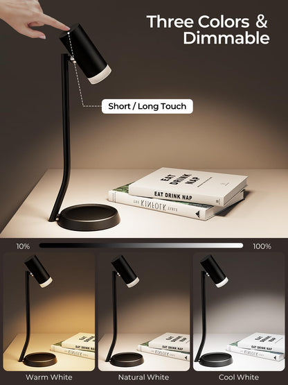 Cordless Table Lamps, Battery Operated Portable Table Light with Magnetic Adjustable Angle Head, 5000mAh Rechargeable Lamp with CCT Dimming for Patio Party Restaurant Dining Home 2 Packs - Image 5