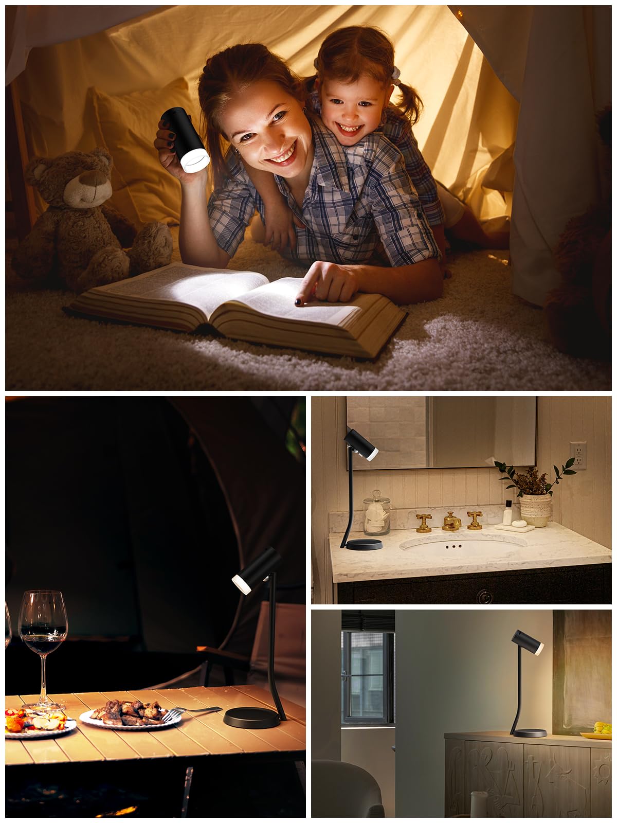Cordless Table Lamps, Battery Operated Portable Table Light with Magnetic Adjustable Angle Head, 5000mAh Rechargeable Lamp with CCT Dimming for Patio Party Restaurant Dining Home 2 Packs - Image 8