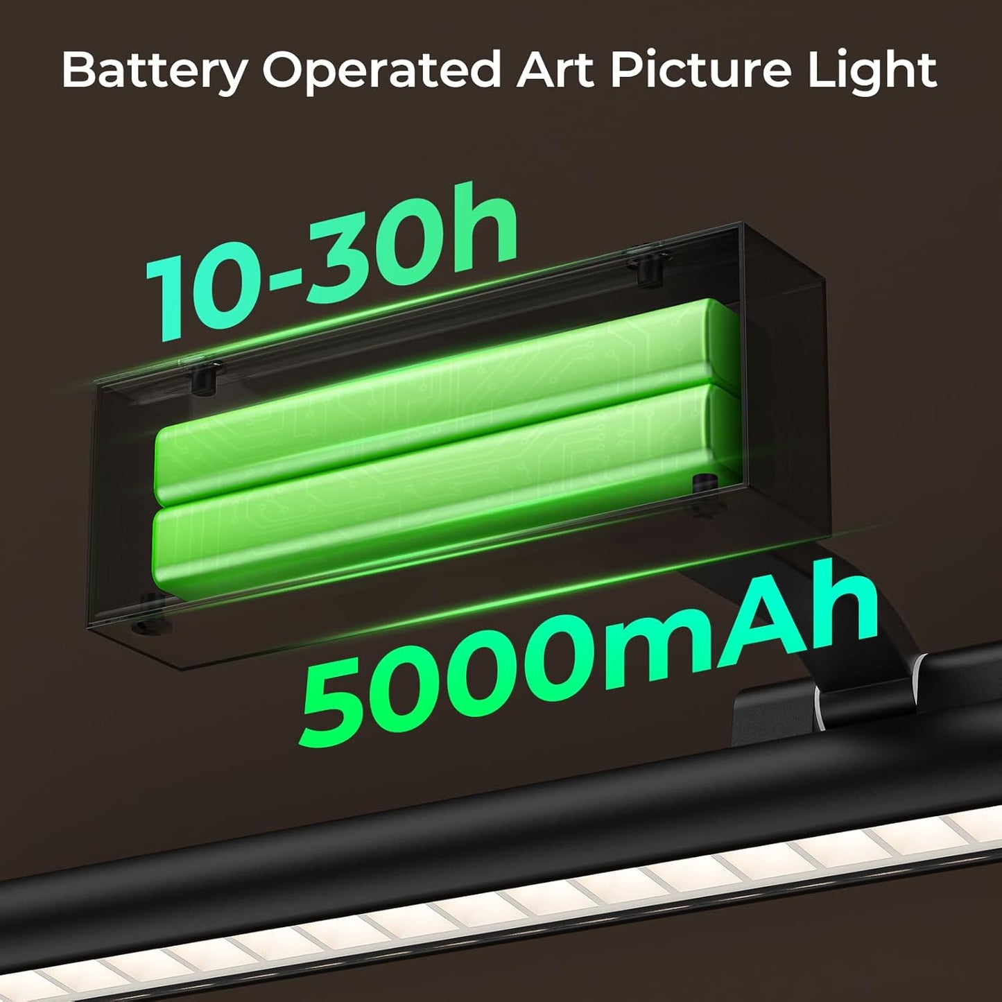 Wireless Picture Lights for Wall, Battery Operated Wall Light for Painting Rechargeable CCT Rotatable Art Gallery Light with Remote Dimmable Timer for Artwork Frame Display Dartboard (Black, 16inch) - Image 3