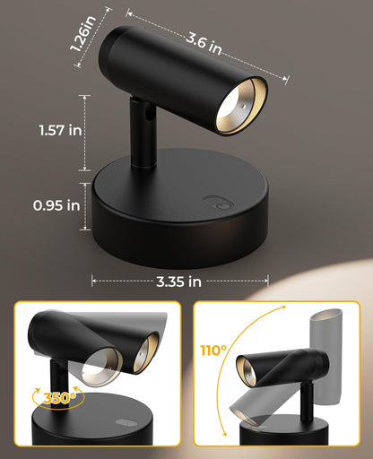 Spotlights Indoor, No-Glare Rechargeable Floor Can Light for Plants with Remote, Wireless Art Accent Spot Lights Uplight for Painting, Picture, Dartboard, Home, Corner Sofa Display - Image 6