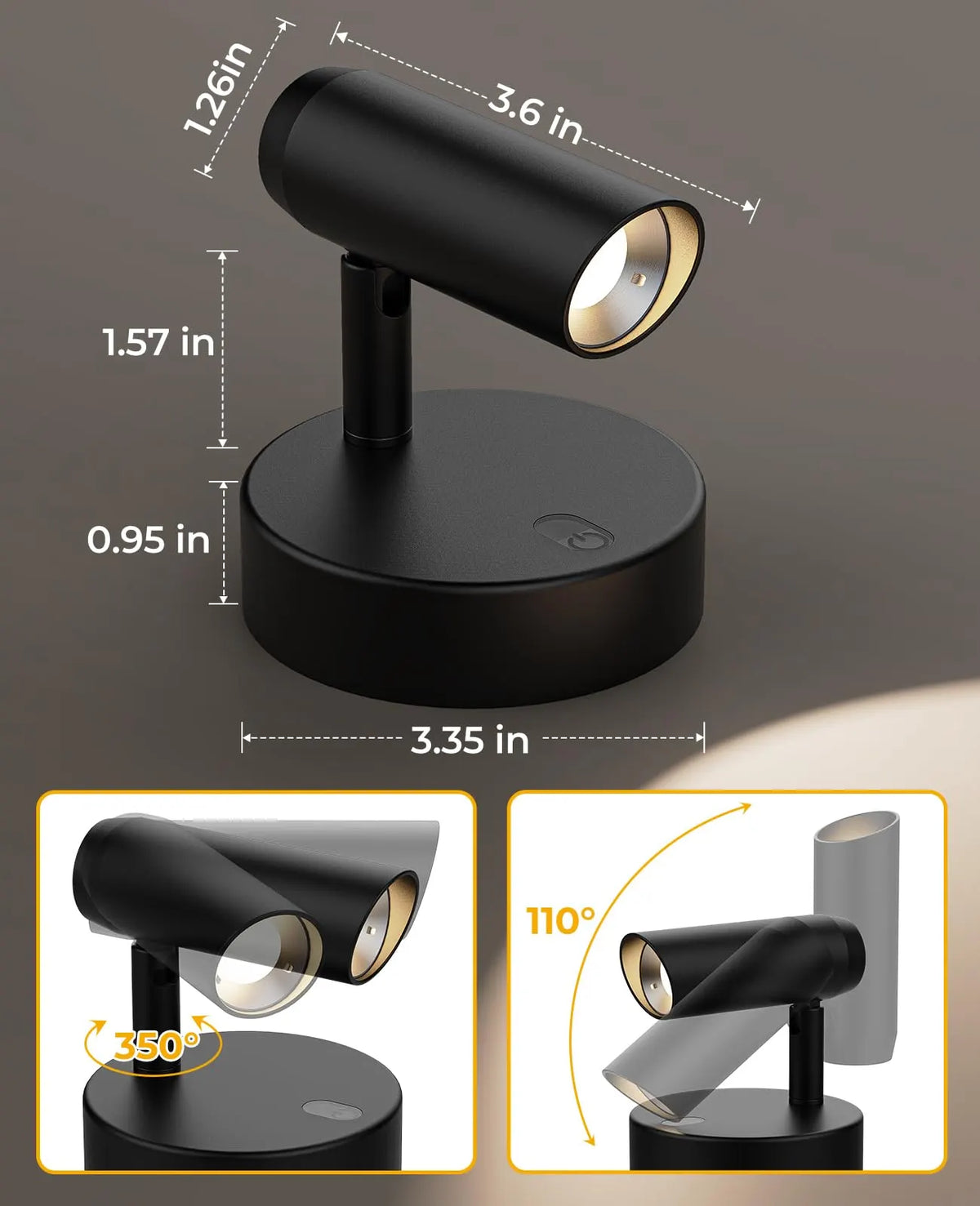 Spotlights Indoor, No-Glare Rechargeable Floor Can Light for Plants with Remote, Wireless Art Accent Spot Lights Uplight for Painting, Picture, Dartboard, Home, Corner Sofa Display - Image 6