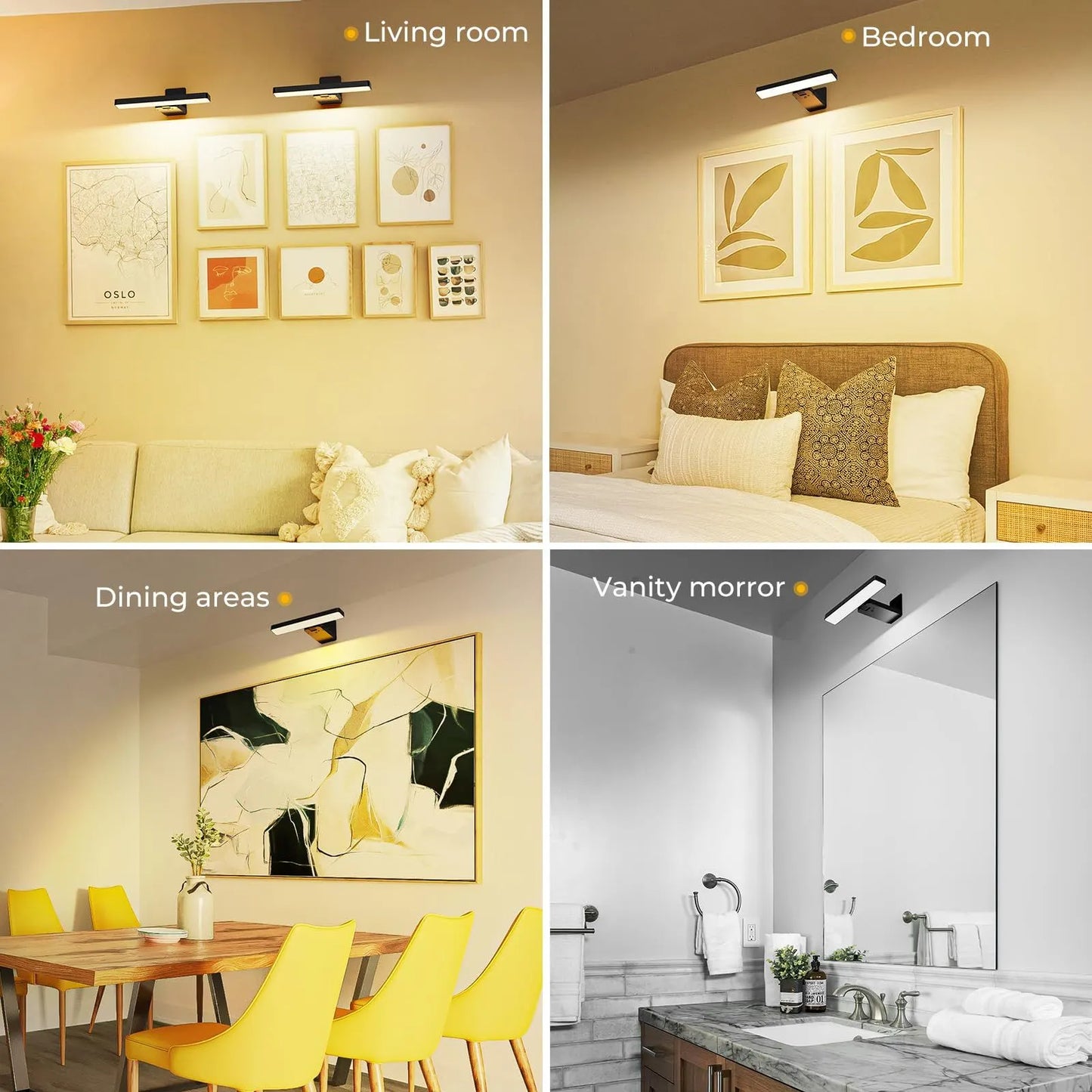 Rechargeable LED Picture Light, Black Cordless Wall Light with Remote Control, 3 Colour Temperatures, 10 Brightness Levels, 180° Adjustable Head, Timer, USB-C Charging 2 Pack Black - Image 7