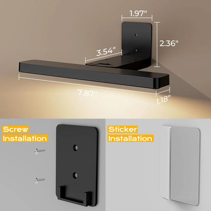 Rechargeable LED Picture Light, Black Cordless Wall Light with Remote Control, 3 Colour Temperatures, 10 Brightness Levels, 180° Adjustable Head, Timer, USB-C Charging 2 Pack Black - Image 8