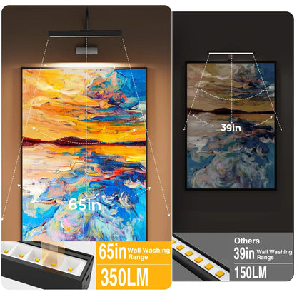 Picture Frame Light with Remote, Wireless 16 Inch Black Art Light, Battery Operated Picture Light with 3 CCT, Dimmable and Timer Wall Picture Lights for Painting, Wall, Gallery, Artwork, Frame - Image 6