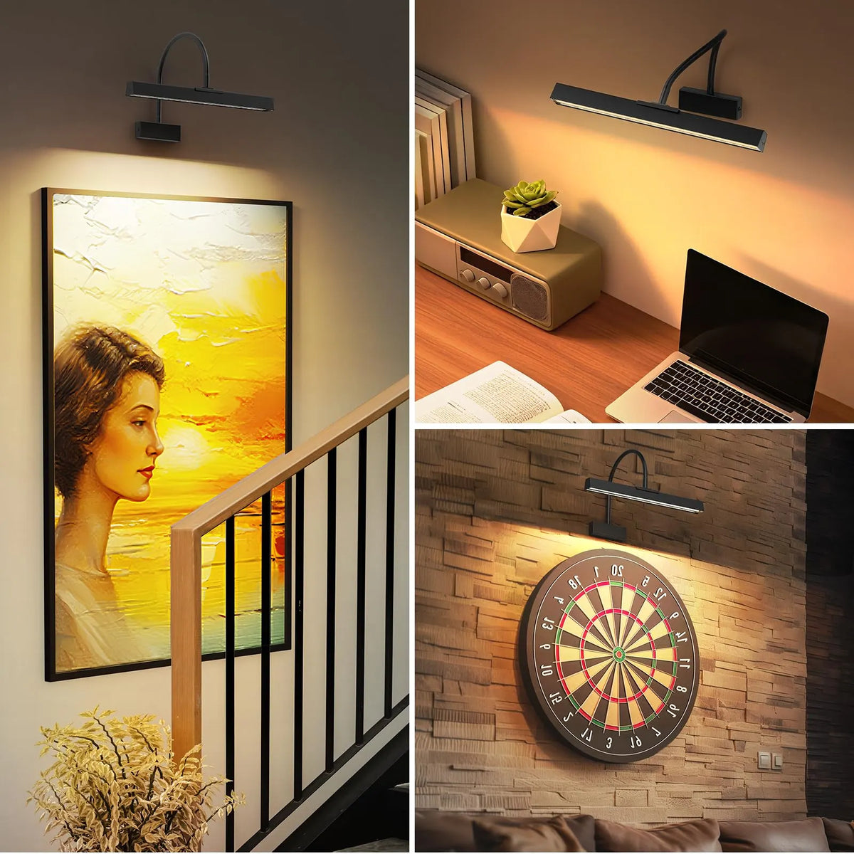 Picture Frame Light with Remote, Wireless 16 Inch Black Art Light, Battery Operated Picture Light with 3 CCT, Dimmable and Timer Wall Picture Lights for Painting, Wall, Gallery, Artwork, Frame - Image 7