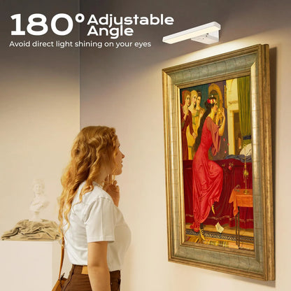 White Rechargeable Picture Light with Remote, Dimmable 3 Colour LED Wall Light for Artwork, Frames, Mirrors and Gallery Walls - Image 4