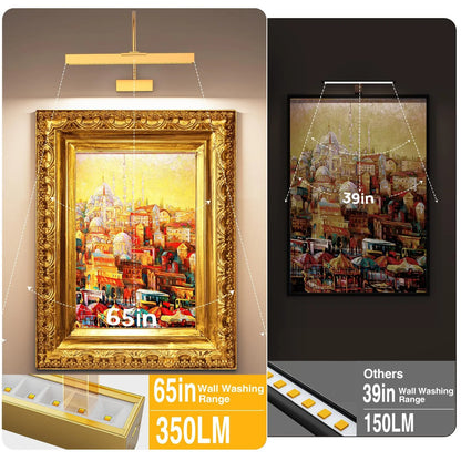 Picture Frame Light with Remote, Wireless 16 Inch Gold Art Light, Battery Picture Light with 3 CCT, Dimmable and Timer Wall Picture Lights for Painting, Wall, Gallery, Artwork, Frame - Image 6