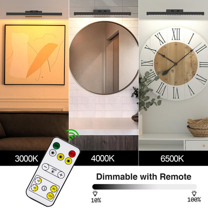 Picture Light Battery Operated, 16in Wireless Art Light for Paintings Color Temperature Adjustable Dimmable Battery Picture Light with Remote Control for Gallery Dartboard Art Bedroom Bathroom - Image 4