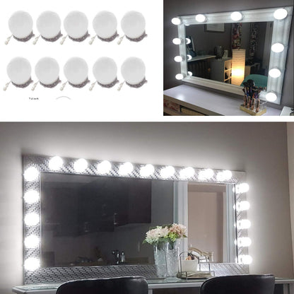 Hollywood Super Star Style Makeup Mirror Vanity LED Light Bulbs Kit for Dressing Table Dimmable & Plug in, Linkable and Flexible Strip, Mirror Not Included - Image 6