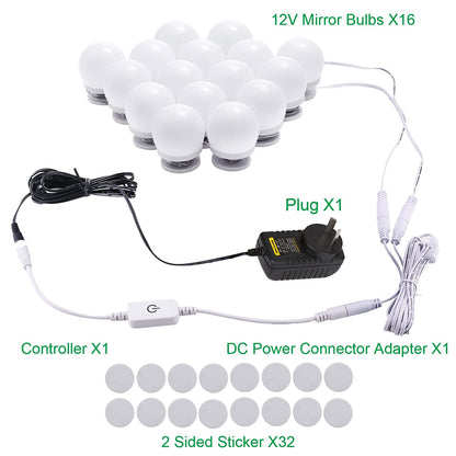 Hollywood Mirror Lights Makeup Vanity Lights, LED Vanity Mirror Lights Kit for Dressing Table, Dimmable and Adapter Plug in, Mirror Not Included (16 Bulbs Natural White) - Image 2
