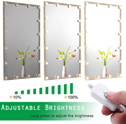 Hollywood Mirror Lights Makeup Vanity Lights, LED Vanity Mirror Lights Kit for Dressing Table, Dimmable and Adapter Plug in, Mirror Not Included (16 Bulbs Natural White) - Image 5