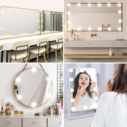 Hollywood Mirror Lights Makeup Vanity Lights, LED Vanity Mirror Lights Kit for Dressing Table, Dimmable and Adapter Plug in, Mirror Not Included (16 Bulbs Natural White) - Image 7